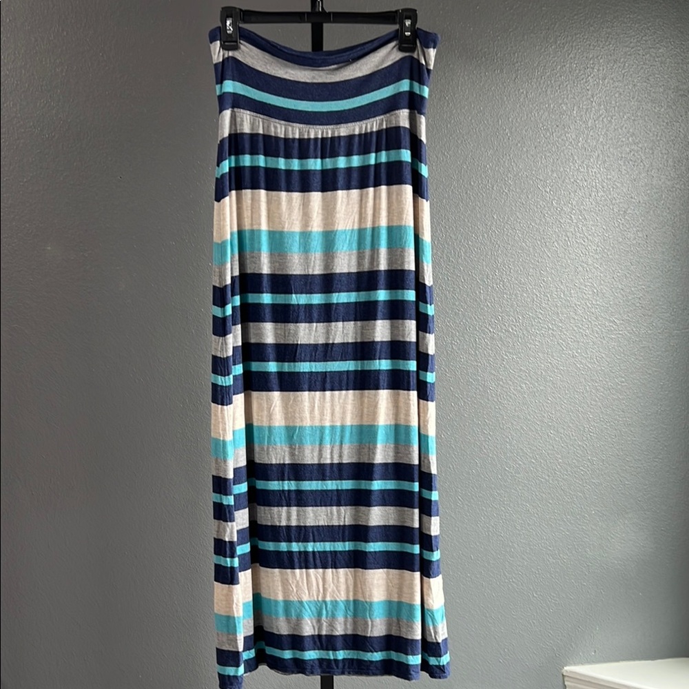 Striped Blue and Cream Women's Skirt